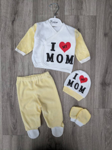 Комплект Findic "I love mom",жовтий,унісекс 3 місяці