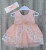  Сукня Pon Pon "Ноти",персиковий,дівчинка 0-3 місяці, фото