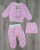  Комплект "Динозаврики", рожевий, дівчинка 0-3 місяців, фото