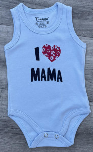 Боди Findik "I love Mama",голубой,мальчик 3-6-9-12-18 месяцев