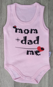 Боди Findik "Mom+Dad=Me",розовый,девочка 3-6-9-12-18 месяцев