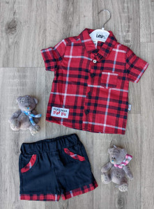 Костюм Bear "Класика", красный,мальчик 6-9-12-18 месяцев