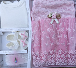 Комплект Pon Pon "Цветок" , розовый,девочка 0-3 месяца
