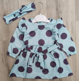 Платье Minika "Горошек", бирюзовый, 3-6-9-12 месяцев