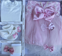 Комплект BabyBiss , розовый,девочка 0-6 месяцев