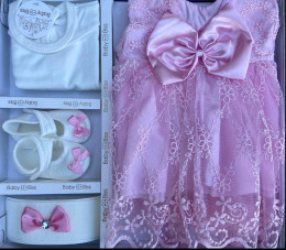 Комплект BabyBiss , розовый,девочка 0-6 месяцев