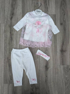 Комплект Findik "Цветок", розовый,девочка 3-6  месяцев