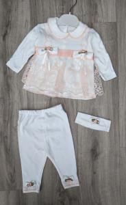 Комплект Findik "Цветочки", персиковый,девочка 3-6  месяцев