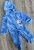 Человечек комбинезон  "Однотонный" голубой, мальчик 6-9-12 месяцев, фото