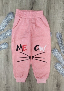 Спортивные штаны Winimo "Meow" , персиковый, девочка 1-2-3-4-5-6 лет