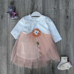 Платье Cancus "Цветок", персиковый, 6-9-12 месяцев