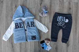 Костюм Minice "Bear", синий, мальчик 6-12-18 месяцев