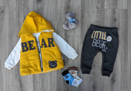 Костюм Minice "Bear", жёлтый, мальчик 6-12-18 месяцев