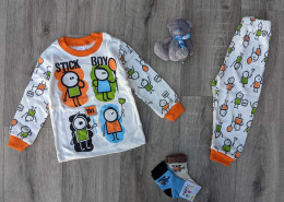 Пижама Supermini "Stick Boy", оранжевый, мальчик 1-2-3 года