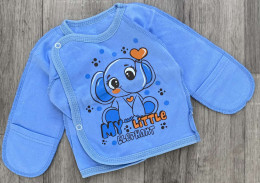 Сорочка "Слоник", блакитний, хлопчик 0-3 місяців