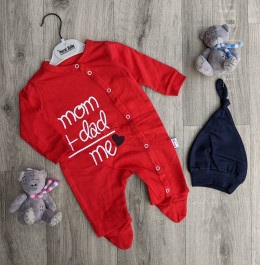 Человечек Murat baby "Mom+dad", красный, унисекс 3-6-9-12 месяцев