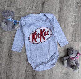 Боди Findik "Kit Kat", серый, унисекс  3-6-9-12-18 месяцев