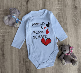 Боди Findik "Mamas&Papas❤️Schatz", голубой, мальчик 3-6-9-12-18 месяцев