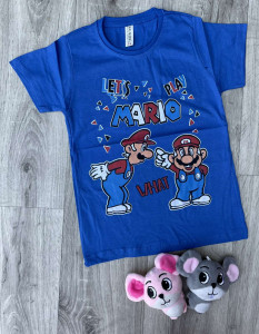 Футболка CMK Kids "Mario", синий, мальчик 3-4-5-6-7 лет