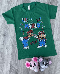 Футболка CMK Kids "Mario", зелёный, мальчик 3-4-5-6-7 лет