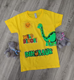 Футболка CMK Kids "Dinosaur", жёлтый, мальчик 3-4-5-6-7 лет