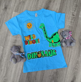 Футболка CMK Kids "Dinosaur", голубой, мальчик 3-4-5-6-7 лет