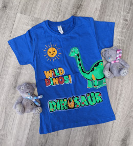 Футболка CMK Kids "Dinosaur", синий, мальчик 3-4-5-6-7 лет