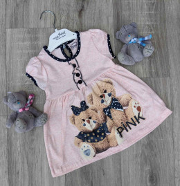 Платье Mini Pink "Мишка", персиковый, 2-3-4-5 лет