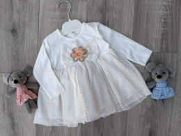 Платье Minicix «Бант», белый, девочка 6-9-12 месяцев