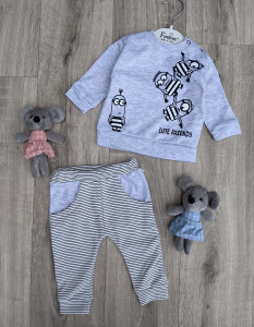 Комплект Findik "Миньон", серый, мальчик 3-6-9-12 месяцев