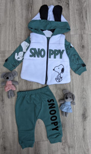 Костюм Minice "Snoopy", зелёный, мальчик 6-12-18 месяцев