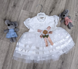 Платье Minicix "Бантик", белый, девочка 6-9-12 месяцев