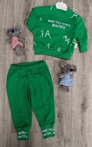 Костюм Minico "Буквы", зелёный, мальчик 9-12-18-24 месяцев