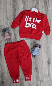 Костюм Minico "Little bro", красный, мальчик 9-12-18-24 месяцев