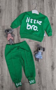 Костюм Minico "Little bro", зелёный, мальчик 9-12-18-24 месяцев