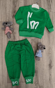 Костюм Minico "I'M, зелёный, мальчик 9-12-18-24 месяцев