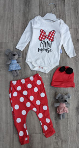 Комплект Baby Teddy "Mini Mouse", красный, девочка 3-6-9-12 месяцев