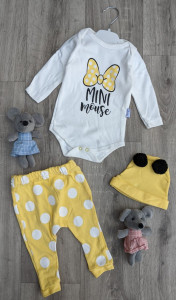 Комплект Baby Teddy "Mini Mouse", жовтий, дівчинка 3-6-9-12 місяців
