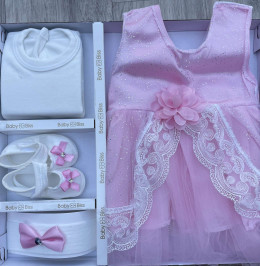Комплект Baby Biss " Бант" розовый, девочка 0-3 месяца