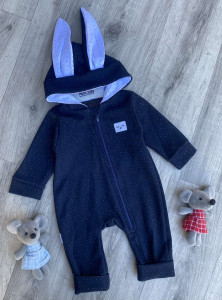 Чоловічок Murat Baby "Rabbit" синій, дівчинка 3-6-9-12 місяців