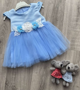 Платье Miss Lily " Цветы " голубое, 9-12-18 месяцев