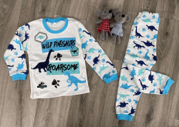 Пижама Supermini "Wild Dinosaur" голубая, мальчик 4-5-6 лет
