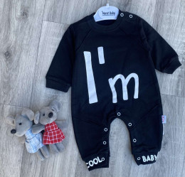 Человечек Murat Baby "I'm" черный , мальчик 3-6-9-12 месяцев