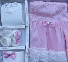 Комплект Baby Biss "Квіточки" рожевий, дівчинка 0-6 місяців