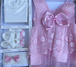Комплект Baby Biss "Квіточки" рожевий, дівчинка 0-6 місяців