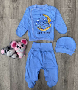 Комплект "Elephant" голубой, мальчик 0-3 месяцев