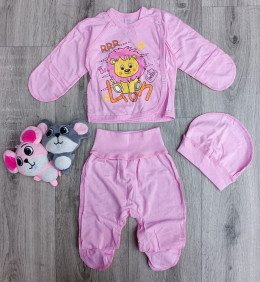 Комплект "Lion" розовый, девочка 0-3 месяцев