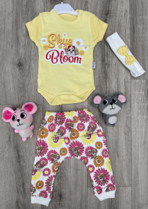 Комплект Teddy "Skye Bloom" жовтий, дівчинка 3-6-9-12 місяців