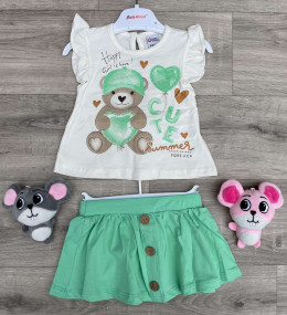 Костюм Baby Wood "Bear" зелений, дівчинка 6-9-12-18 місяців