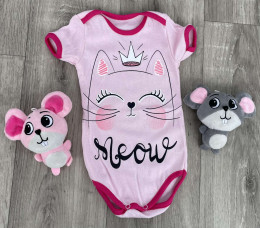 Боди " Meow " рожевий, девочка 3-6-9-12 месяцев